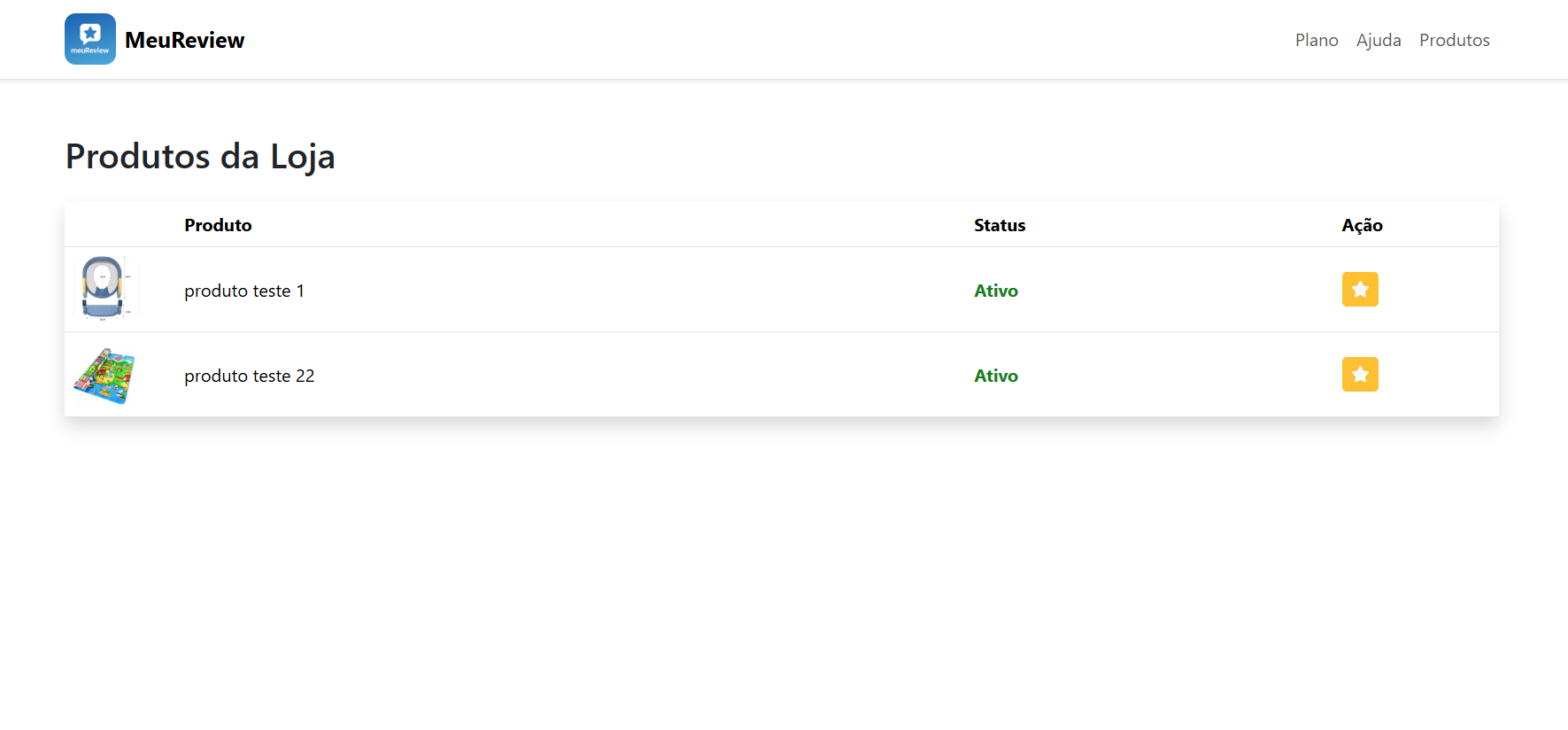 Visualização do sistema